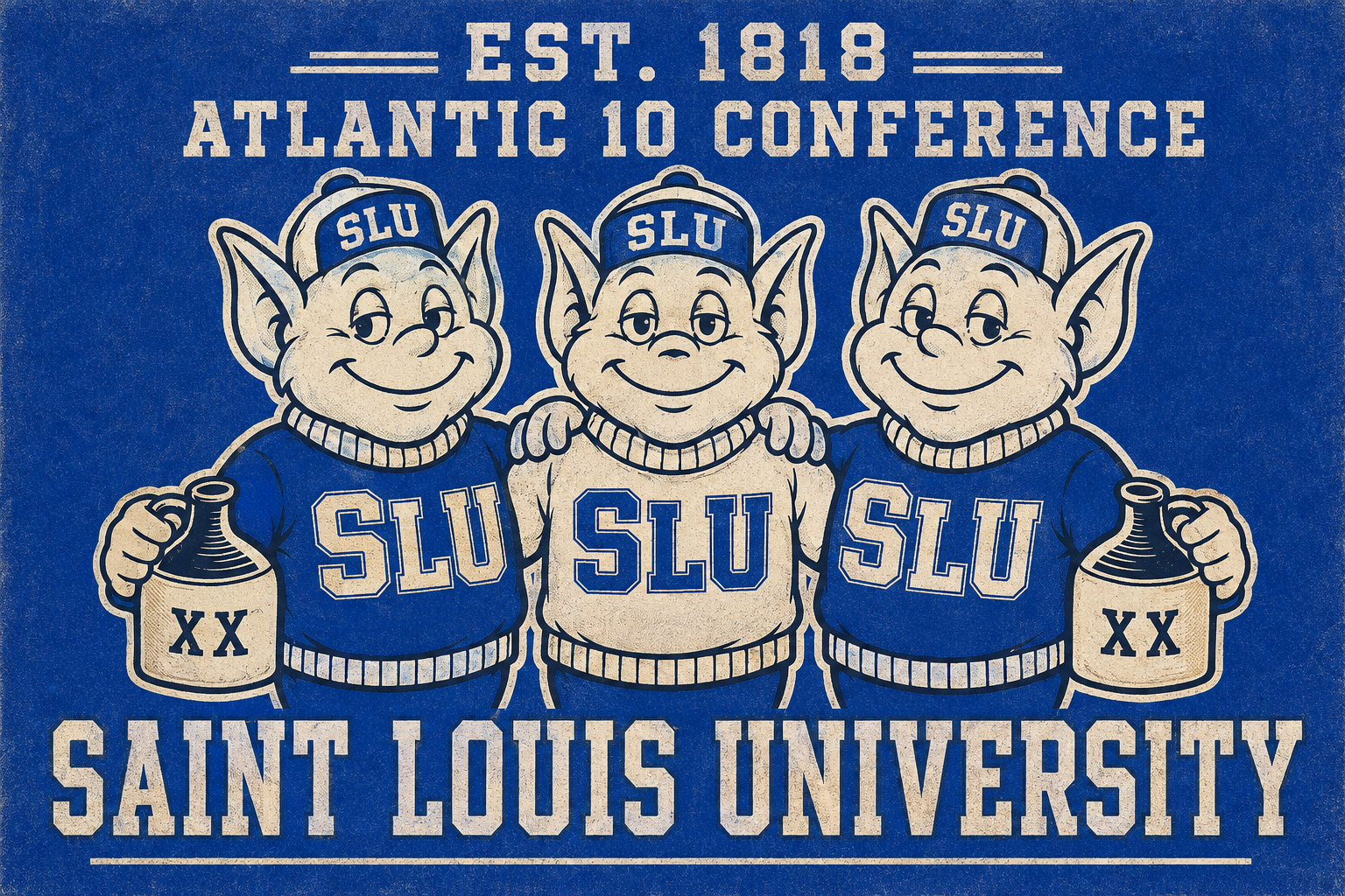 Saint Louis University Atlantic 10 Conference Vintage-Style Wall Art