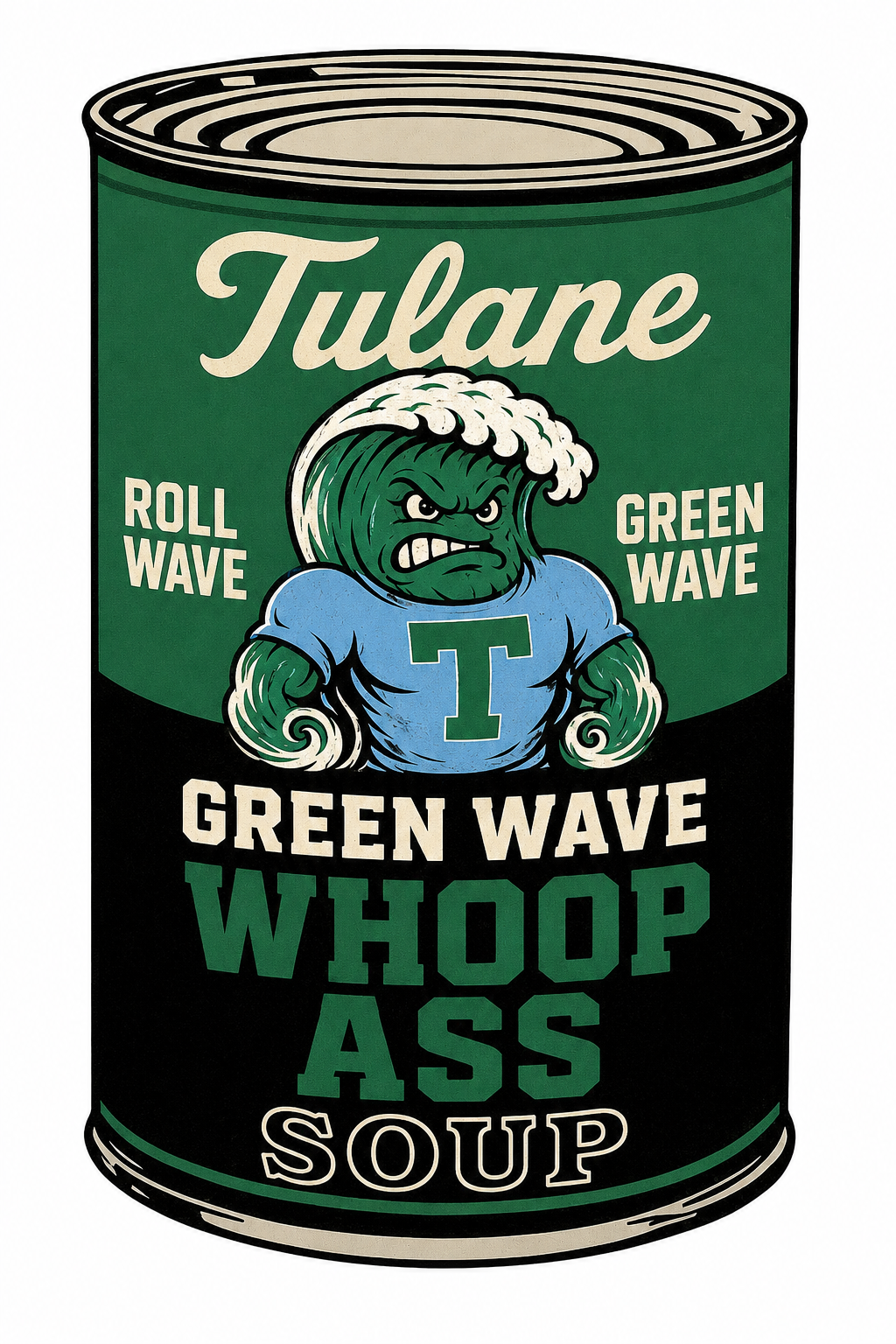 Julane Green Wave Whoop Ass Soup Retro Can Art