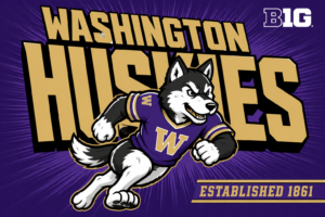 Washington Huskies Purple Mascot Wall Art Design