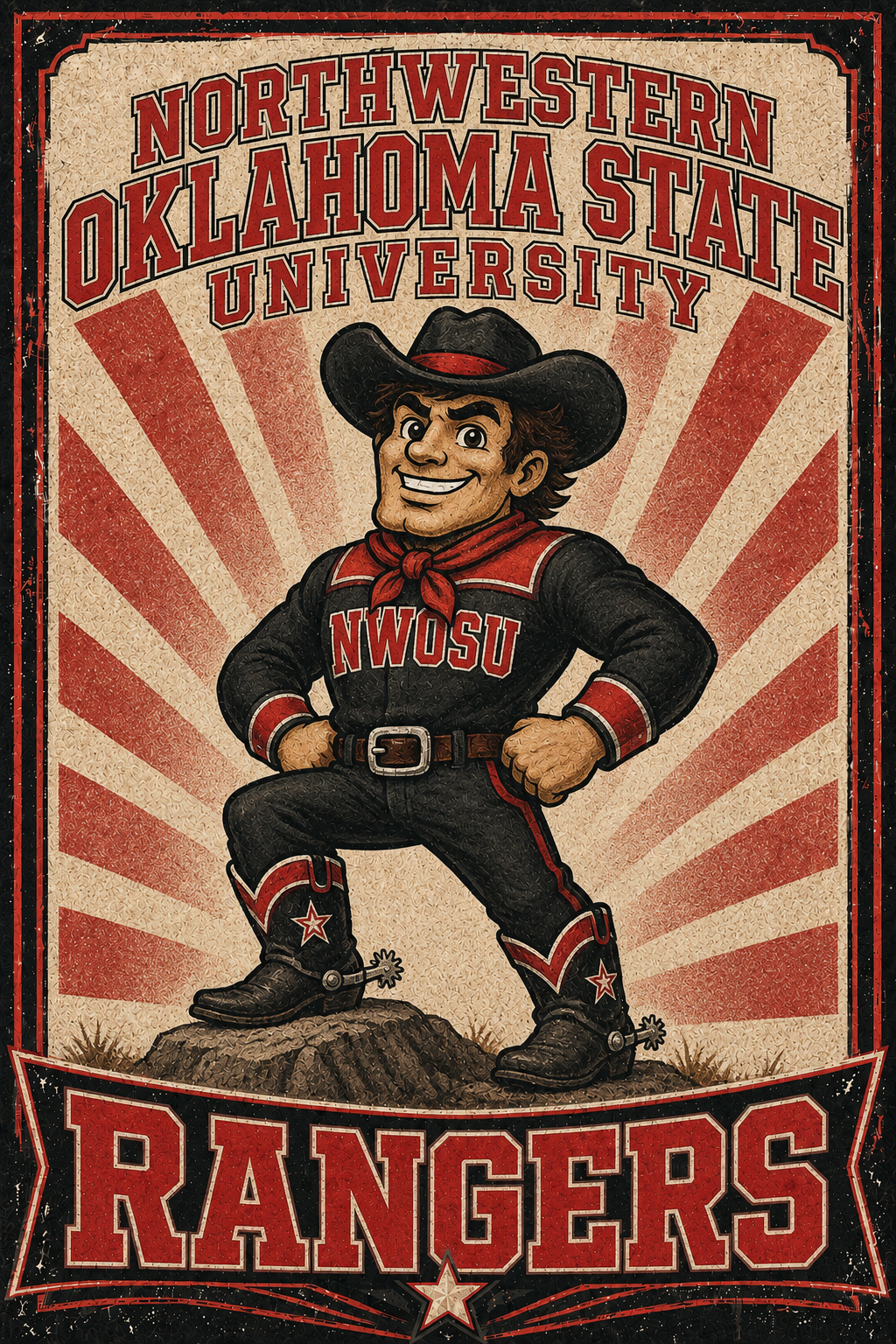 Northwestern Oklahoma State University Rangers Cowboy Wall Art