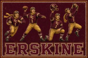 Vintage Erskine Football Players Retro Wall Art