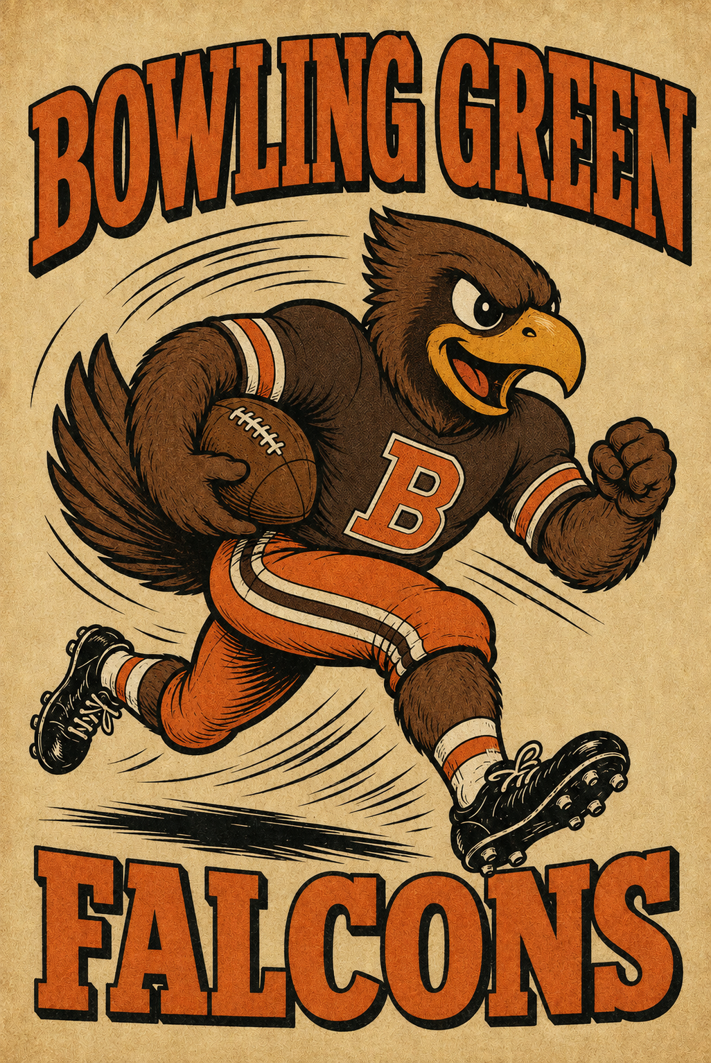 Bowling Green Falcons Football Mascot Graphic Wall Art
