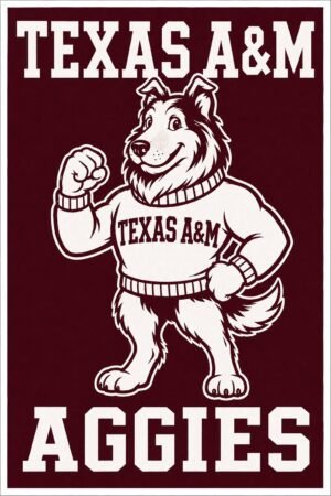 Texas A&M Aggies Bulldog Maroon and Cream Wall Art