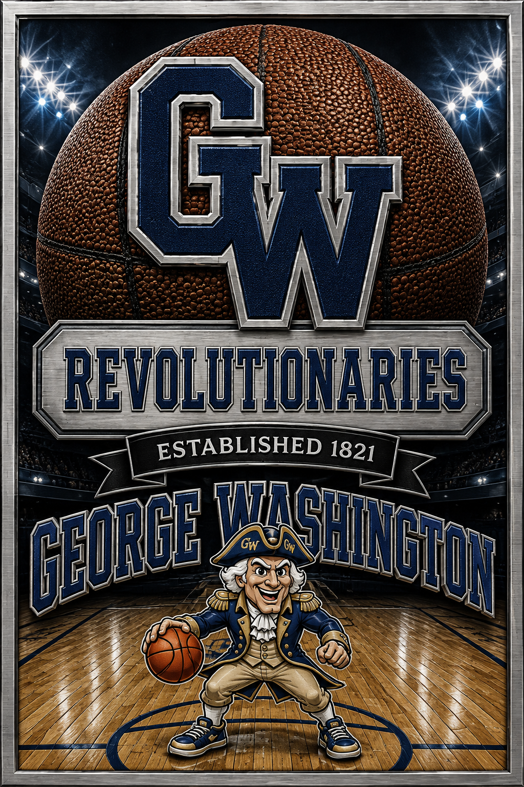 George Washington Basketball Revolutionaries Wall Art