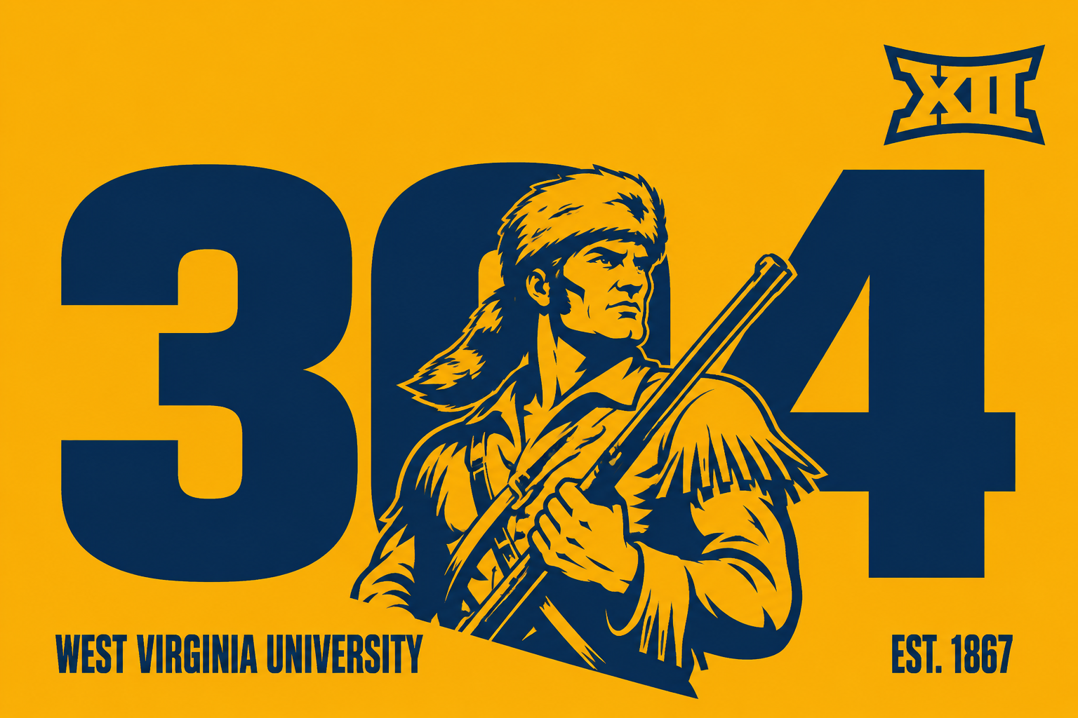 West Virginia 304 Mountaineer Graphic Wall Art