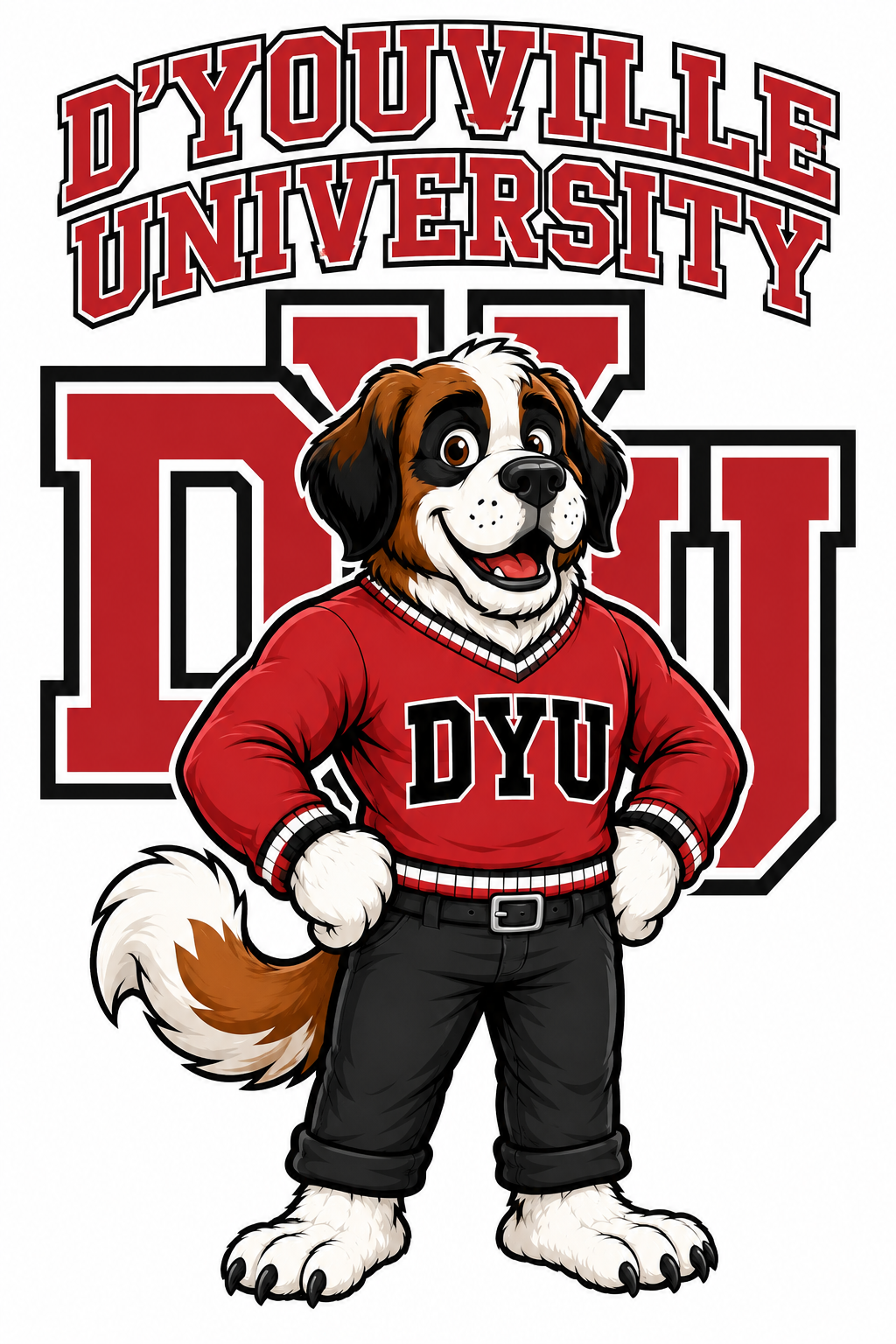 D’Youville University Dog Mascot Graphic Wall Art