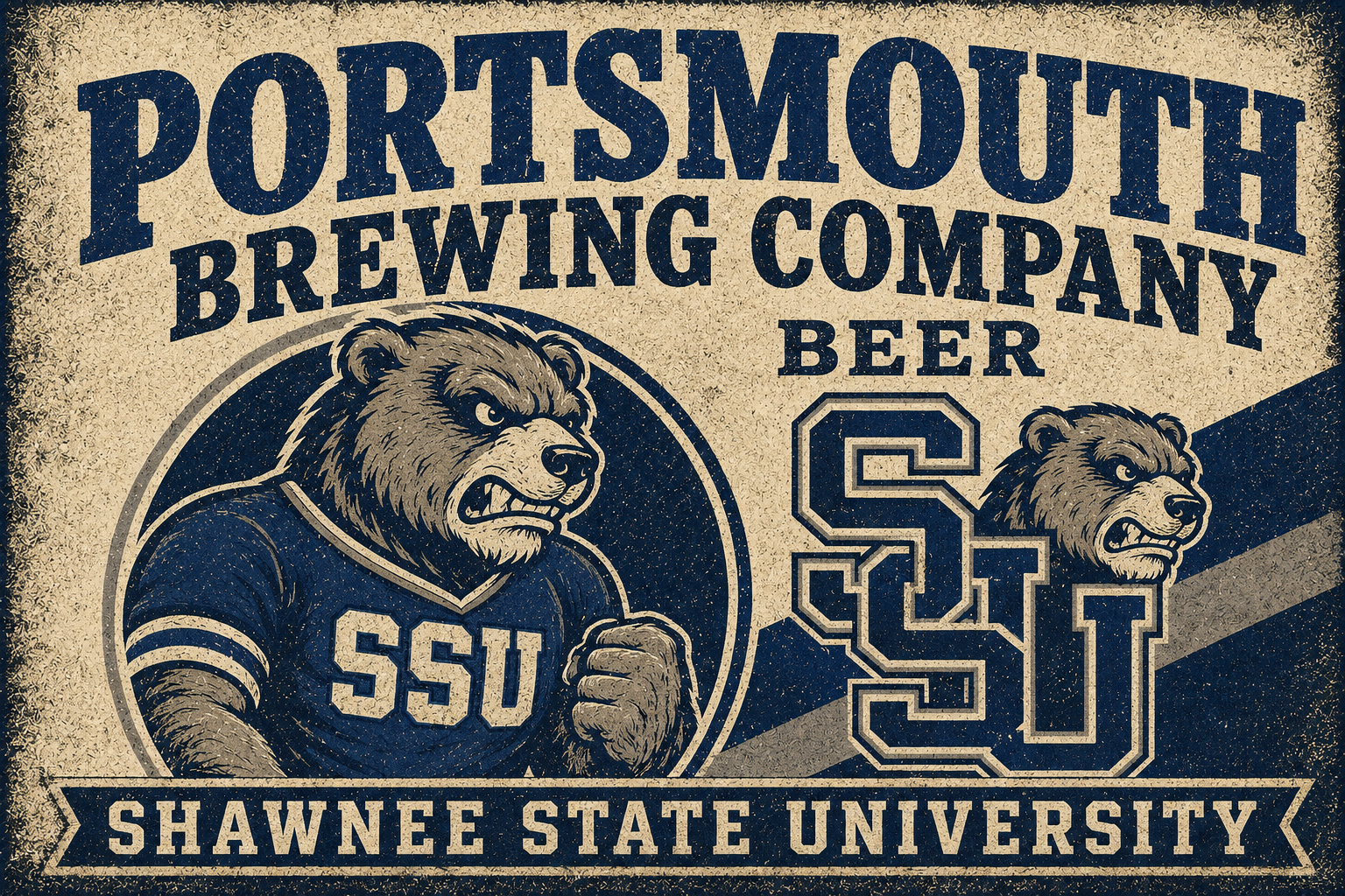 Shawnee State University Bear Brewing Company Vintage-Style Wall Art