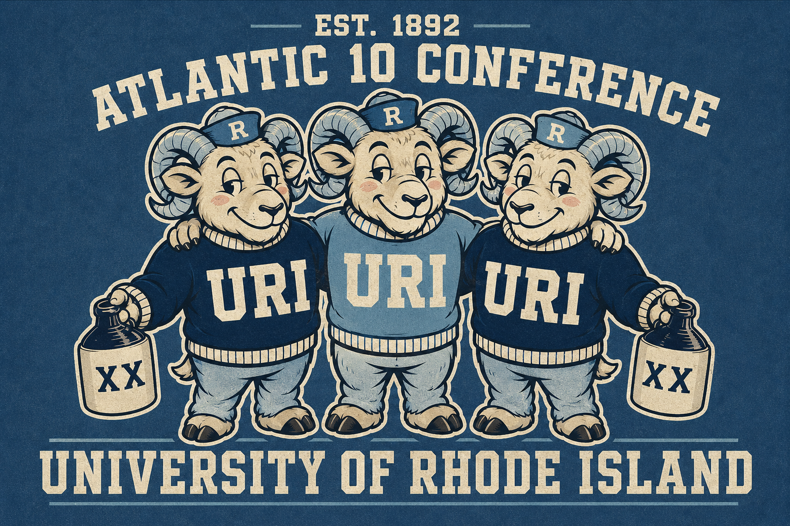 Atlantic 10 Conference URI Ram Trio Graphic Print