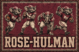 Rose-Hulman Elephant Football Vintage-Style Wall Art