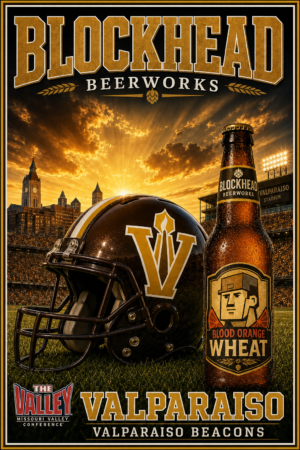 Blockhead Beerworks Valparaiso Beacons Football Poster