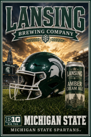 Michigan State Football Lansing Brewing Company Wall Art Print