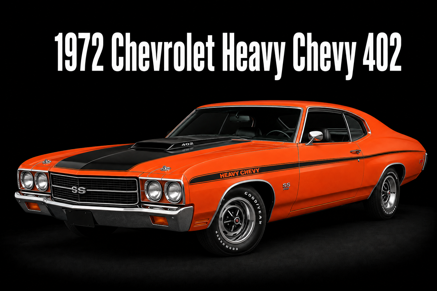 1972 Chevrolet Heavy Chevy 402 Orange Muscle Car Wall Art