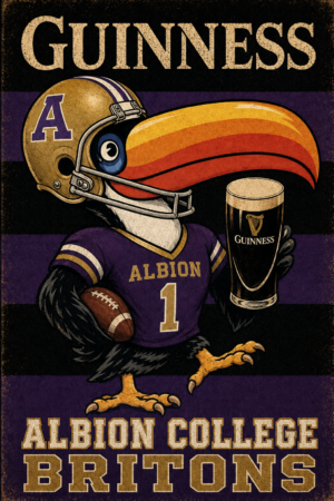 Guinness Albion College Britons Football Raven Wall Art