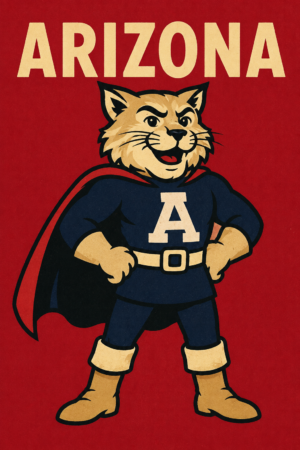 Arizona Wildcat Superhero Decorative Wall Art