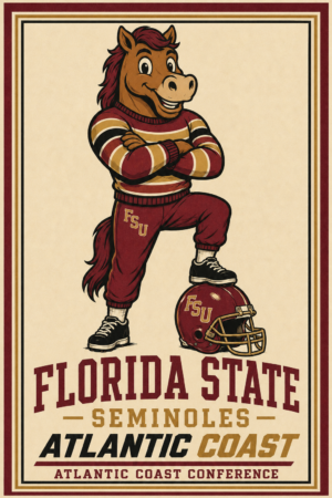 Florida State Seminoles Horse Mascot Atlantic Coast Wall Art