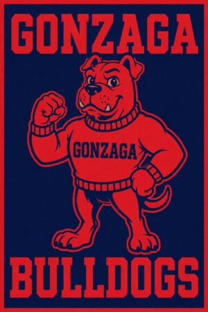 Gonzaga Bulldogs Red and Navy Bulldog Wall Art