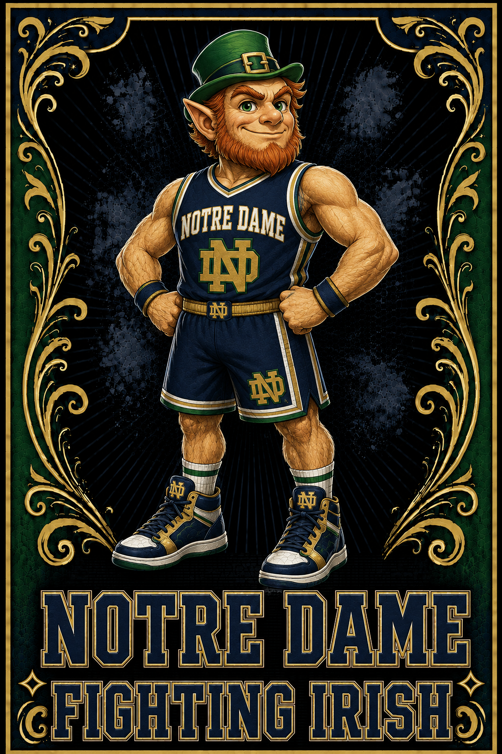 Notre Dame Fighting Irish Leprechaun Wall Art Design