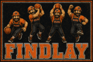 Vintage-Style Findlay Oilers Basketball Team Wall Art