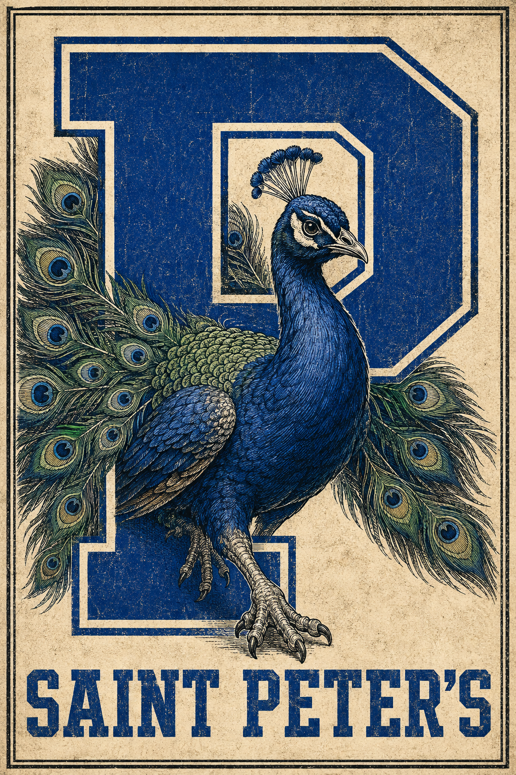 Saint Peter’s Peacock Vintage-Style Wall Art Print