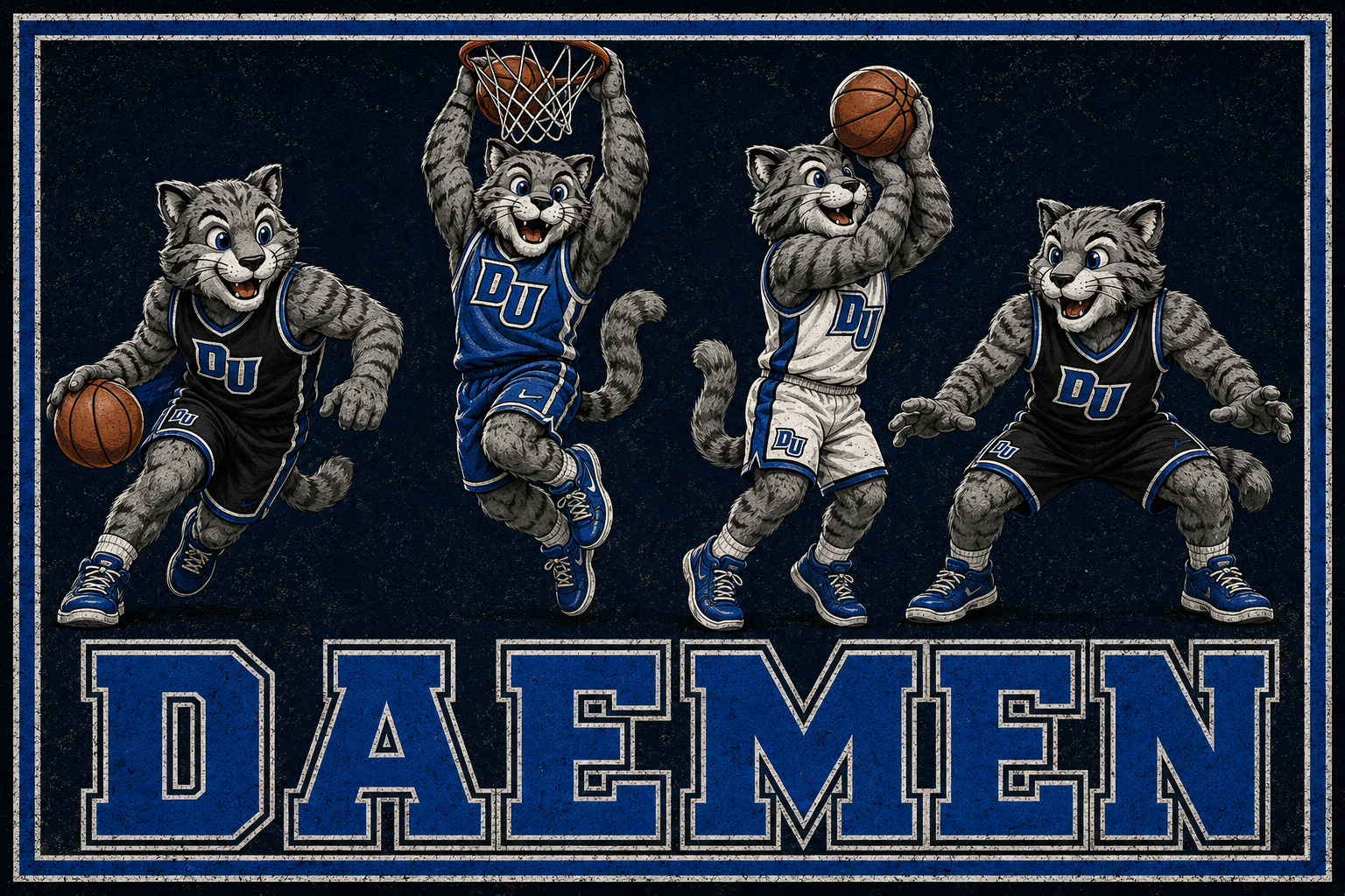 Daemen Basketball Wildcats Graphic Wall Art