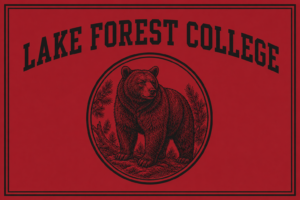 Lake Forest College Bear Red and Black Wall Art Design
