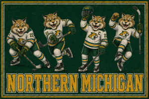 Northern Michigan Wildcats Hockey Vintage-Style Wall Art