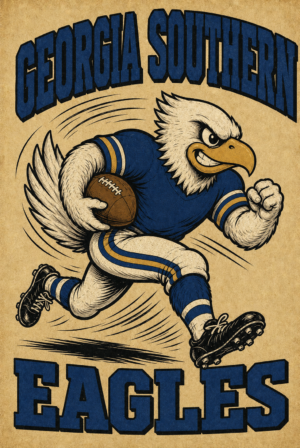 Georgia Southern Eagles Vintage-Style Football Wall Art
