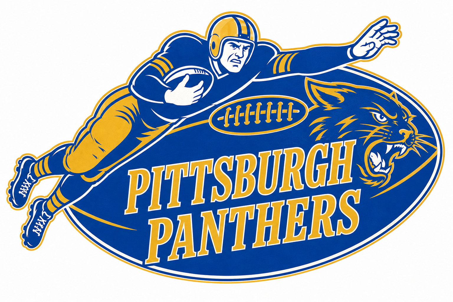 Pittsburgh Panthers Football Player and Panther Graphic