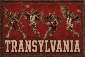 Transylvania Bat Basketball Team Vintage Wall Art
