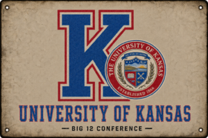University of Kansas KU Big 12 Vintage-Style Wall Sign