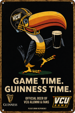 VCU Rams Game Time Guinness Wall Sign