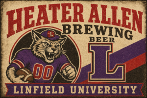 Linfield University Wildcat Brewing Beer Vintage-Style Wall Art