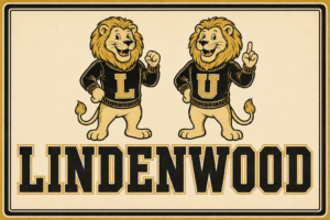 Lindenwood Lions Black and Gold Vintage-Style Wall Art