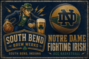 South Bend Notre Dame Irish Basketball Vintage-Style Wall Art