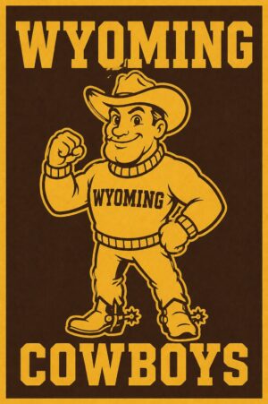 Wyoming Cowboys Cowboy Character Wall Art Poster