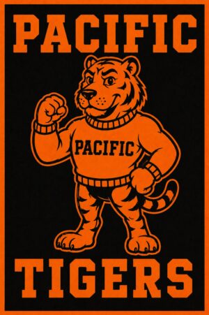 Pacific Tigers Orange and Black Tiger Graphic Wall Art