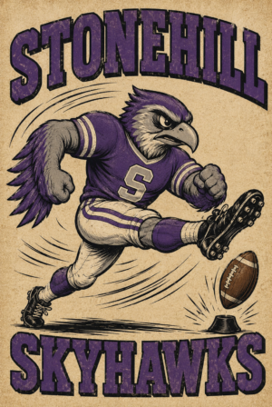Stonehill Skyhawks Football Eagle Vintage-Style Wall Art