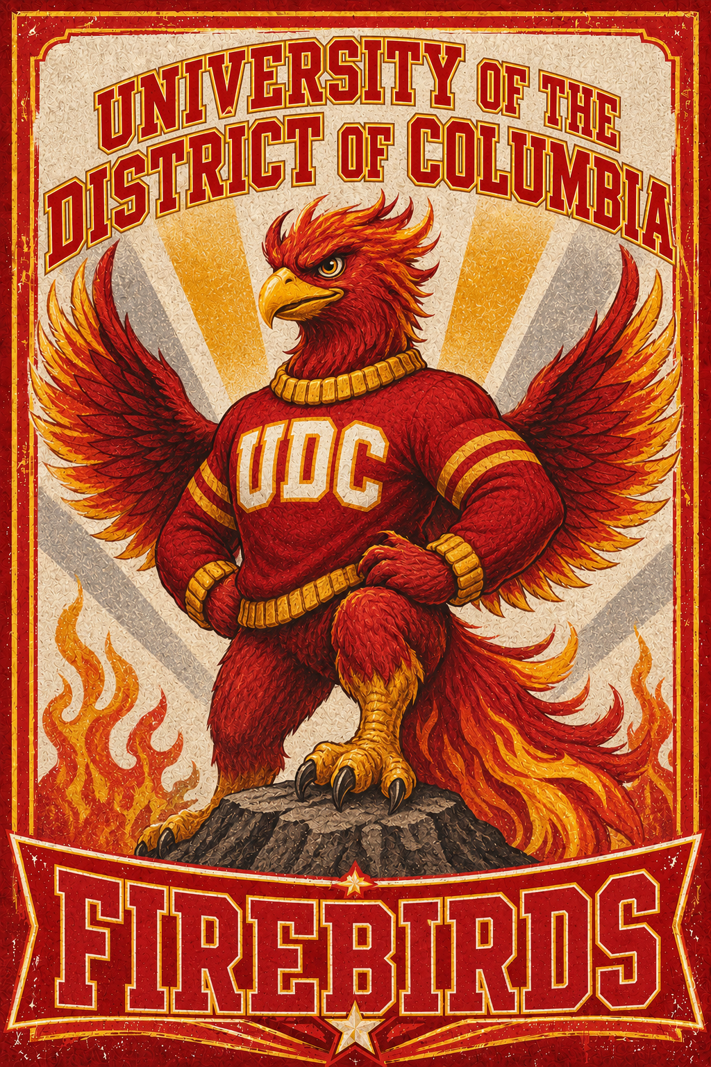 University of the District of Columbia Firebirds Eagle Wall Art