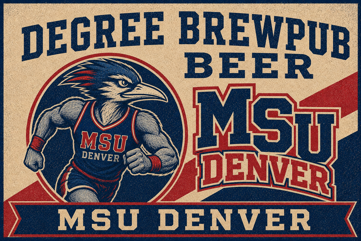 MSU Denver Eagle Brewpub Beer Vintage-Style Wall Art