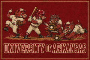 University of Arkansas Baseball Boars Vintage-Style Wall Art