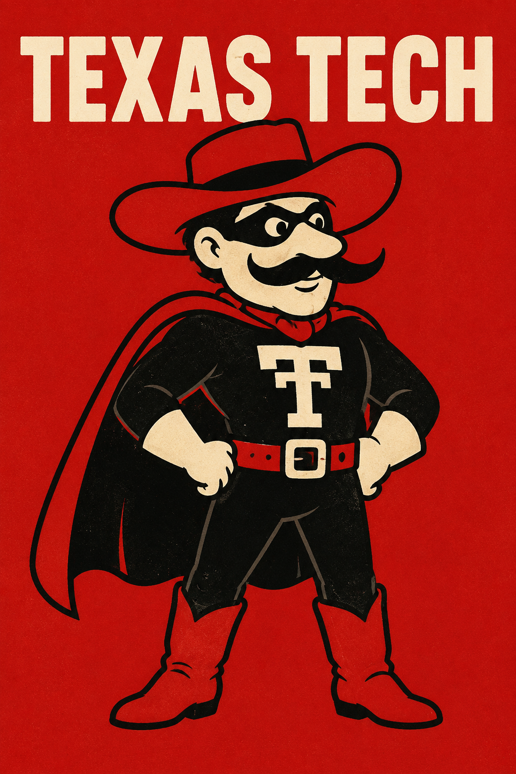 Texas Tech Red Raider Cowboy Graphic Wall Art