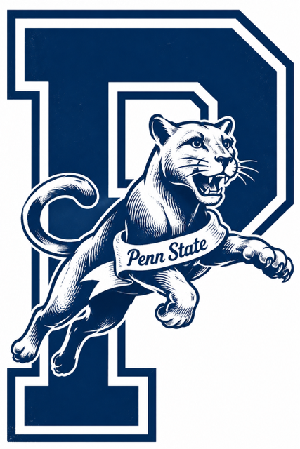 Penn State Lion Navy and White Graphic