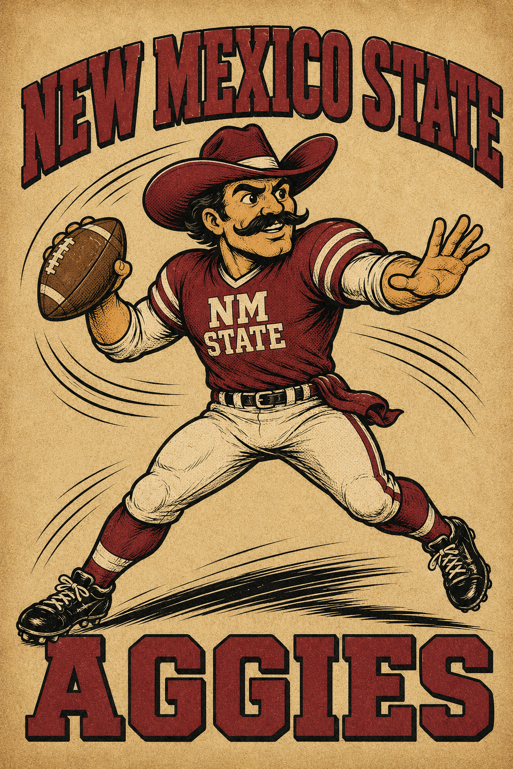 New Mexico State Aggies Cowboy Football Wall Art