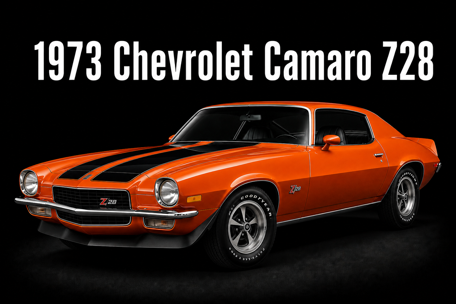 1973 Chevrolet Camaro Z28 Orange Muscle Car Wall Art