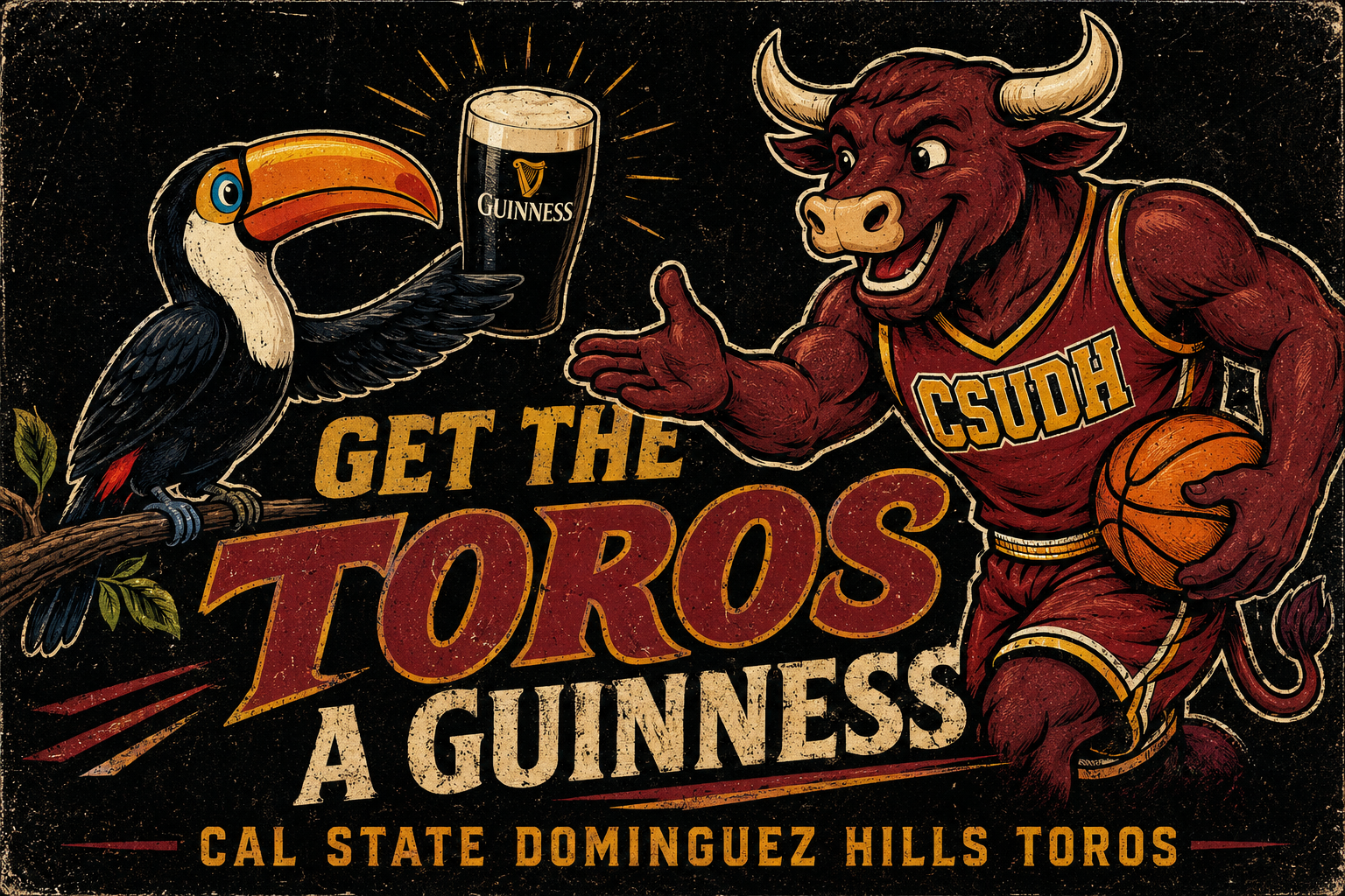Cal State Dominguez Hills Toros Guinness-Themed Wall Art