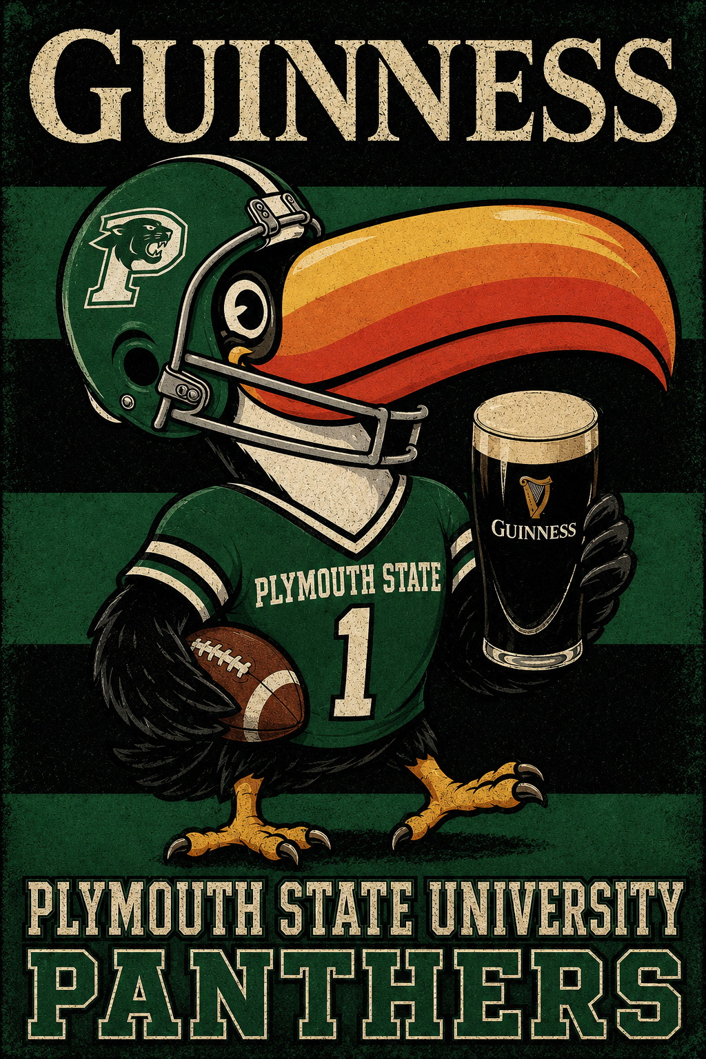 Guinness Plymouth State Panthers Football Poster