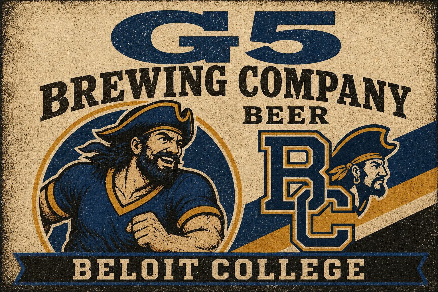 G5 Brewing Company Belot College Pirate Beer Wall Art