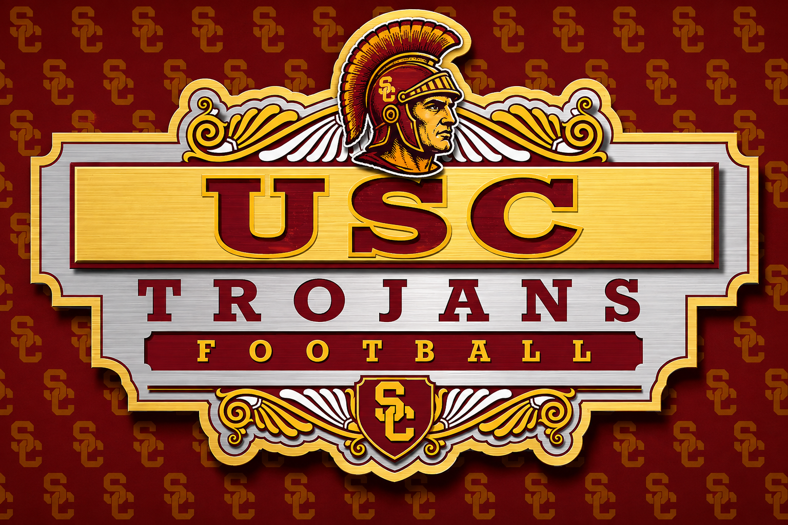 USC Trojans Football Vintage-Style Wall Art