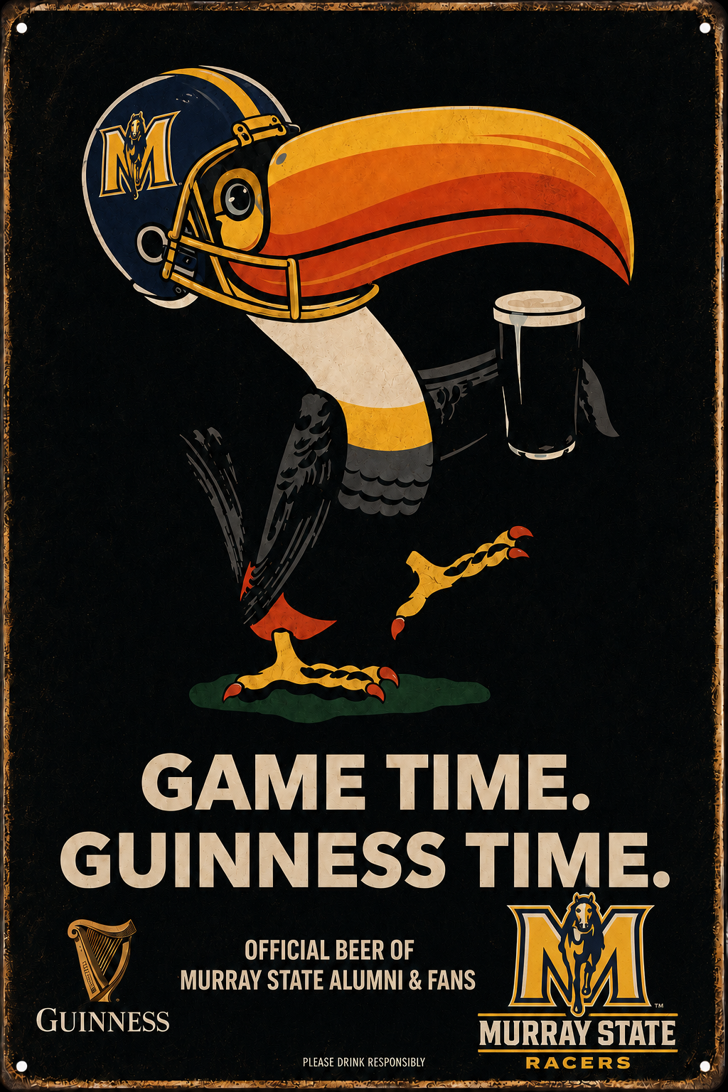 Guinness Murray State Racers Football-Themed Wall Sign