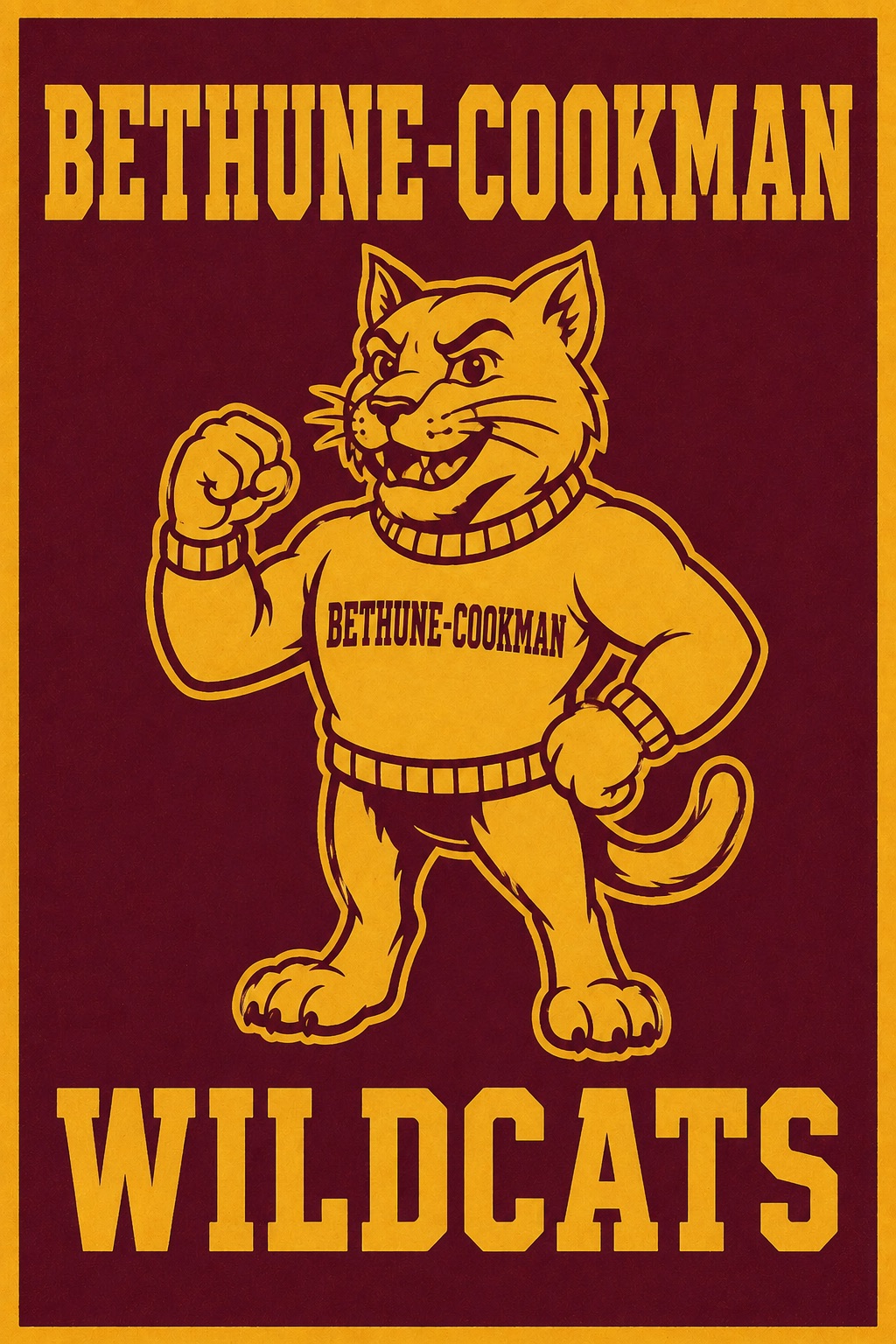 Bethune-Cookman Wildcats Mascot Wall Art Poster